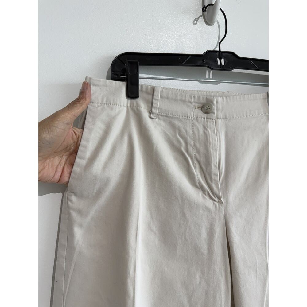 J Jill Ivory Chino Cotton wide leg Pants Women's Timeless Business Size 12 - Picture 9 of 11